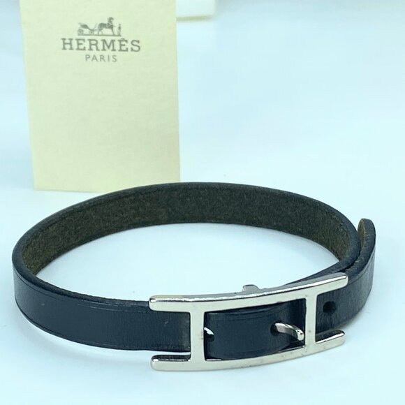 Hermes Chamonix Hapi Single Tour Bracelet Black GS569